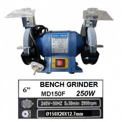 KINGTOYO HEAVY DUTY BENCH GRINDER - 1/2HP 250W (MD150F 6")