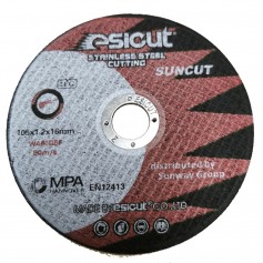 ESICUT SUNCUT STAINLESS STEEL CUTTING WHEEL T41 - 2FG 105mm X 1.2mm x 16mm (4") (1Box X 50pcs (2FG))
