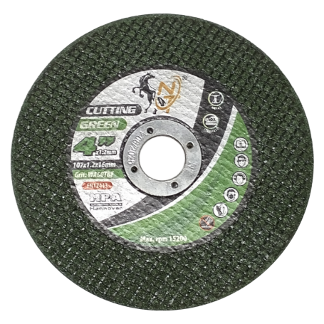 NT BLACK HORSE GREEN CUTTING WHEEL - 4"-107 X 1.2mm X 16mm (1Box X 50pcs)