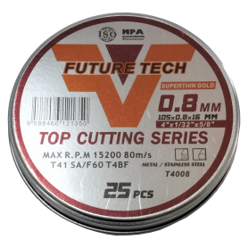 ADX SUPER THIN TOP CUTTING WHEEL - 0.8mm X 105mm x 16mm T41 SA/F60 T4BF  (1box / 25pc)
