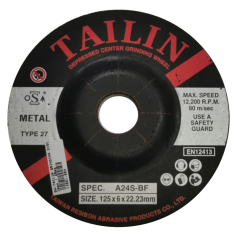 TAILIN GRINDING DISC - A24S-X 5" 125mm x 6mm X 22.23mm (1box / 25pc )