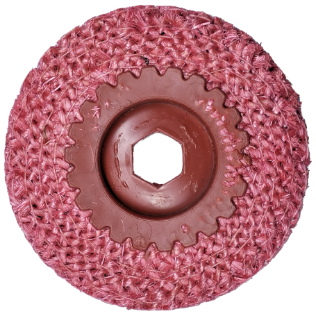CANVAS GRINDING WHEEL RED SISAL BUFF POLISHING WHEEL (SUITABLE FOR STAINLESS STEEL) (4" RED PVC HOLE)