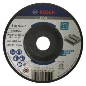 BOSCH GRINDING DISC - A24S BF 4" 100mm X 6mm X 16mm (2608600017) (1box / 25pc)