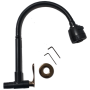 ISANO NANO BLACK SUS304 STAINLESS STEEL FLEXIBLE SWAN NECK WALL TAP (1600FS)