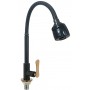 ISANO NANO BLACK SUS304 STAINLESS STEEL FLEXIBLE SWAN NECK PILLAR TAP (1600FI)