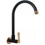 ISANO NANO BLACK SUS304 STAINLESS STEEL SWAN NECK WALL TAP (1600SS)