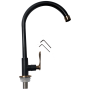 ISANO NANO BLACK US304 STAINLESS STEEL SWAN NECK PILLAR TAP (1600SI)