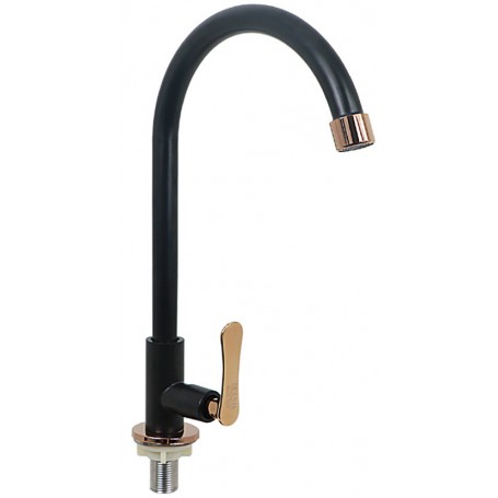 ISANO NANO BLACK US304 STAINLESS STEEL SWAN NECK PILLAR TAP (1600SI)