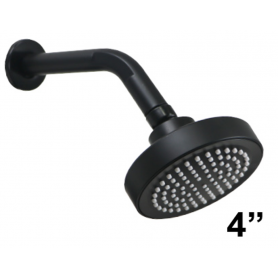 ISANO NANO BLACK ROUND SHOWER HEAD WITH ARM (IS-1604SH 4")