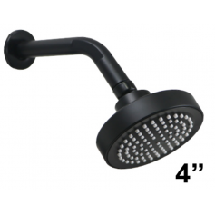 ISANO NANO BLACK ROUND SHOWER HEAD WITH ARM (IS-1604SH 4")