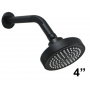 ISANO NANO BLACK ROUND SHOWER HEAD WITH ARM (IS-1604SH 4")