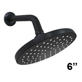 ISANO NANO BLACK ROUND SHOWER HEAD WITH ARM (IS-1605SH 6")