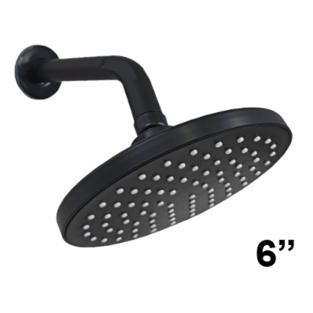 ISANO NANO BLACK ROUND SHOWER HEAD WITH ARM (IS-1605SH 6")