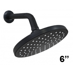 ISANO NANO BLACK ROUND SHOWER HEAD WITH ARM (IS-1605SH 6")