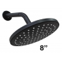 ISANO NANO BLACK ROUND SHOWER HEAD WITH ARM (IS-1606SH 8")