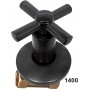 ISANO CROSS HANDLE BRASS CONCEALED STOCK COCK - NANO BLACK (1400BL 1/2")