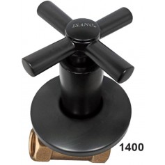 ISANO CROSS HANDLE BRASS CONCEALED STOCK COCK - NANO BLACK (1400BL 1/2")