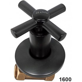 ISANO CROSS HANDLE BRASS CONCEALED STOCK COCK - NANO BLACK (1600BL 3/4")