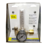 HERO-TECH MIG (CO2) REGULATOR C/W FLOWMETER - GOLD (398CR)