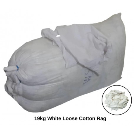COTTON RAG LOOSE - WHITE COLOUR (1BAG X 19KG)
