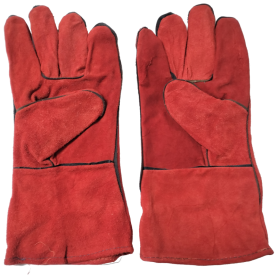 HEAVY DUTY WELDING GLOVE 2-LAYER (275gm ±) RED  (13" (Doz 3.3KG ±))