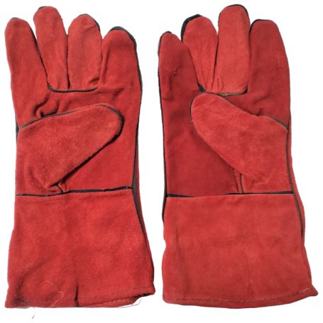 HEAVY DUTY WELDING GLOVE 2-LAYER (275gm ±) RED  (13" (Doz 3.3KG ±))