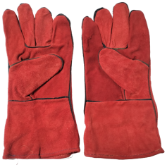 HEAVY DUTY WELDING GLOVE 2-LAYER (275gm ±) RED  (13" (Doz 3.3KG ±))