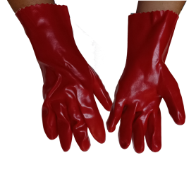 CHEMICAL RED RUBBER GLOVE  (11")