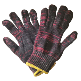 BATIK COTTON GLOVE - 630GM ± RED & BLACK - 1200 (MODEL:107)