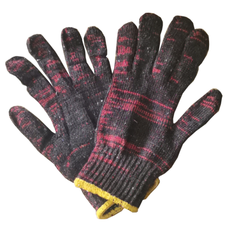 BATIK COTTON GLOVE - 630GM ± RED & BLACK - 1200 (MODEL:107)
