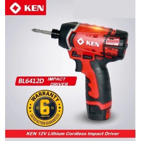 KEN BL6712-20B 12V CORDELESS IMPACT DRIVER - 170N.m (2.0Ah X 2B)