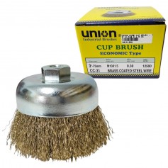 UNION WIRE CUP BRUSH - YELLOW (3" X M10 X 1.5 mm)