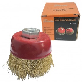FIESTO WIRE CUP BRUSH - BRASS (3" X M10 X 1.5mm)
