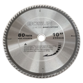 10" BOSUN WOOD TCT CIRCULAR SAW BLADE (250nn X 80T)