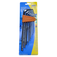 NIETZ 532-94-002 EXTRA LONG BALL POINT HEX KEY SET - CHROME (9PCS mm)