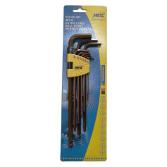 NIETZ 532-94-501 LONG BALL POINT HEX KEY SET - BLACK (9PCS AF)