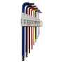 NIETZ 532-95-003 EXTRA LONG BALL POINT HEX WRENCH - MAGNETIC RAINBOW (9PCS mm)