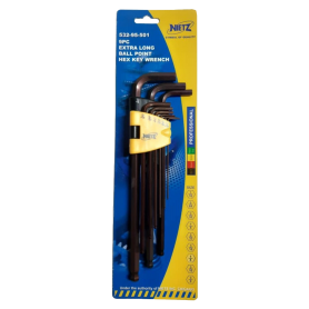 NIETZ 532-95-501 EXTRA LONG BALL POINT HEX WRENCH - RED (9PCS AF)