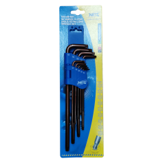 NIETZ 532-98-601 TAMPER TX STAR (HOLE) EXTRA LONG WRENCH SET - BLACK (9PCS - STAR)