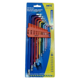 NIETZ 532-98-603 EXTRA LONG MAGNETIC TORX WRENCH - RAINBOW (9PCS - STAR)