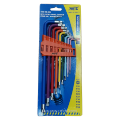NIETZ 532-98-603 EXTRA LONG MAGNETIC TORX WRENCH - RAINBOW (9PCS - STAR)