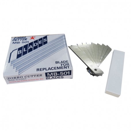 (1CARD X 10PCS) MB501 ZORRO CUTTER BLADE 18mm (L) MADE IN KOREA
