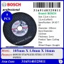 BOSCH STAINLESS STEEL CUTTING WHEEL 4" 105mm X 1.0mm X 16mm (2608607414) (1box / 25pc)