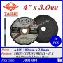 TAILIN CUTTING WHEEL - 4" X A46S 100mm x 3.0mm x 16mm (1box / 50pc)