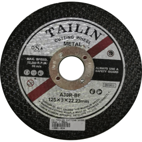 TAILIN CUTTING WHEEL - 5" X A30R 125mm x 3.0mm x 22.23mm (125mm x 3.0mm x 22.23mm)