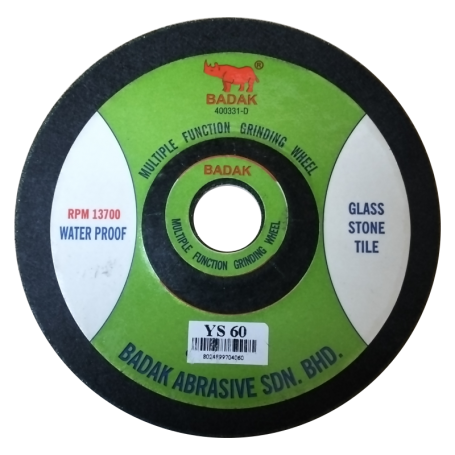 BADAK MULTI FUNCTION GRINDER WHEEL YS103 For Glass, Stone, Tile (4" X P60, P80, P120)