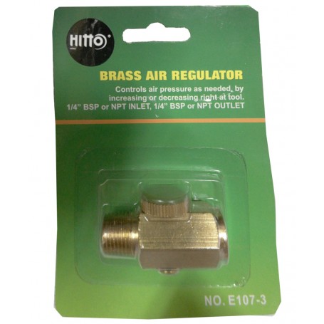 HITTO BRASS AIR REGULATOR CONTROL VALVE - No: E107-3 - SB3 - 1/4"