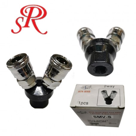SUN-RISE SMV Y-TYPE AIR COUPLER MULTIPASS QUICK COUPLER - 2WAY / 3 WAY - 1/4" PT