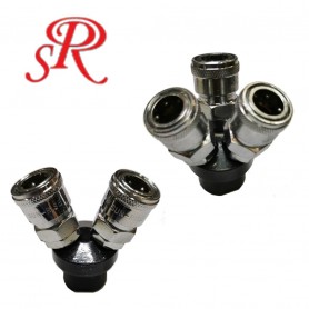 SUN-RISE SMV Y-TYPE AIR COUPLER MULTIPASS QUICK COUPLER - 2WAY / 3 WAY - 1/4" PT