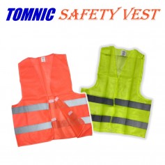 TOMNIC POLYESTER SAFETY VEST - GREEN / ORANGE